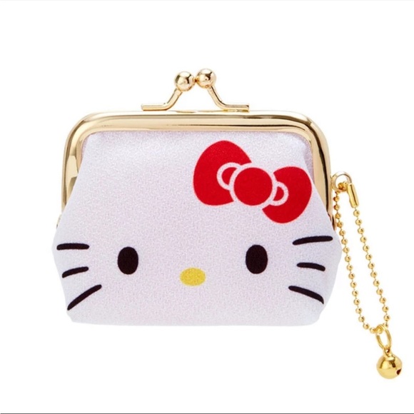 Sanrio Hello Kitty Coin Purse White with Chain and Bell - Picture 1 of 3